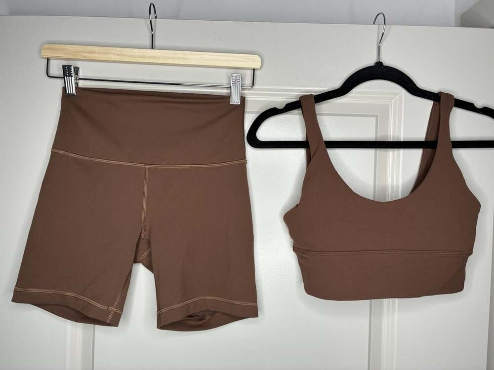 Lululemon SET Wunder Train Short 6" & Align Reversible Bra in Java Size 6